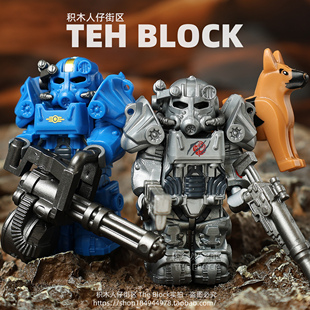 第三方辐射避难所T60动力重装 玩具周边4 机甲外骨骼积木小人仔拼装