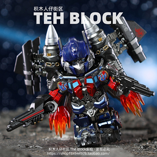 变形机甲机器人天火擎天金刚黄蜂OP柱第三方积木人仔拼装 玩具模型