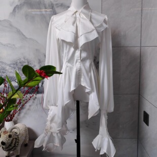 偏执者Lolita暗黑哥特风蕾丝花边长袖衬衫上衣