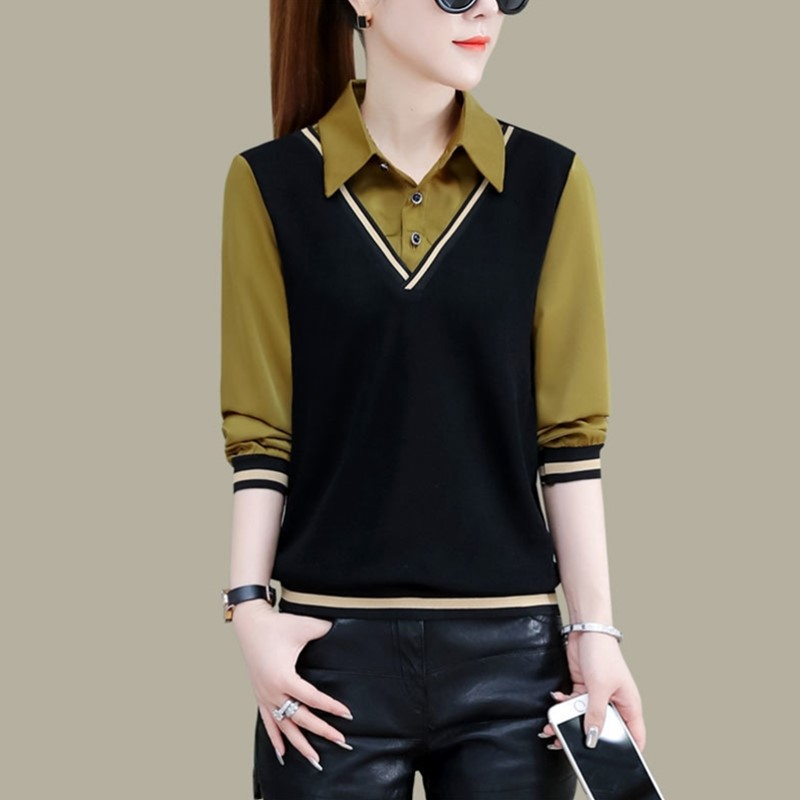 亏本特价清仓处理长袖衬衫女士2023年新款秋装洋气时尚假两件上衣