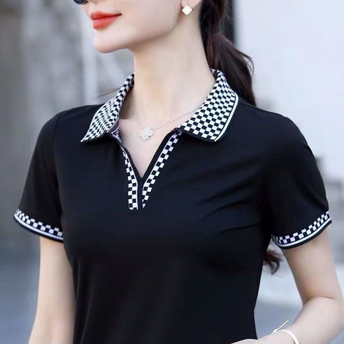 特价版淘宝断码品牌女装限时秒杀2023新款夏季时尚运动翻领短袖T