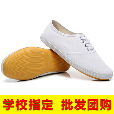 透气帆布休闲低帮轻便白鞋