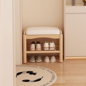 架子家用入户门换鞋 柜迷你可坐实木鞋 凳一体 架小窄门口简易小鞋 鞋