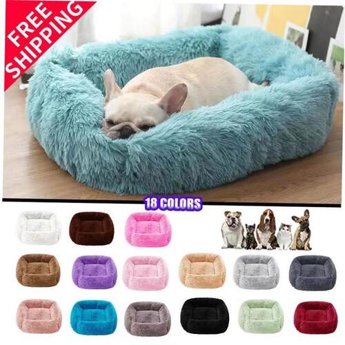 soft square pet dog bed cat plush sleeping artifact soothing