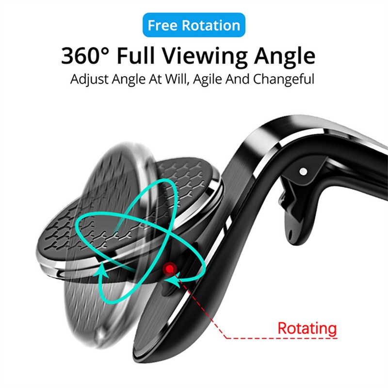 Magnetic Car Phone Holder Air Vent Clip Mount Rotation Cellp