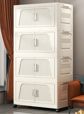 Transparent folding plastic storage boxlight luxury wardrobe