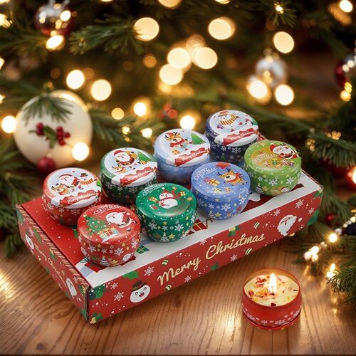 Xmas Soy Candle Kits: 4/8pcs Dried Flower Scented Gifts