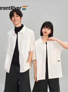 DifferentRiver2024春夏男女同款简约时尚大口袋休闲衬衫短袖