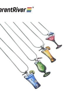 DifferentRiver果汁吊坠钛钢项链