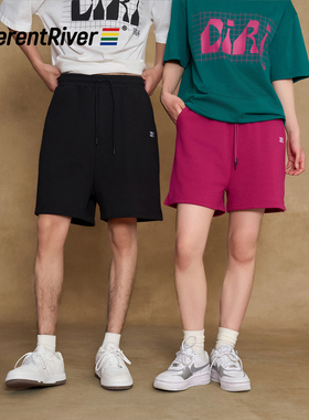 DifferentRiver2024春夏男女同款阔腿短裤简约百搭休闲运动五分裤