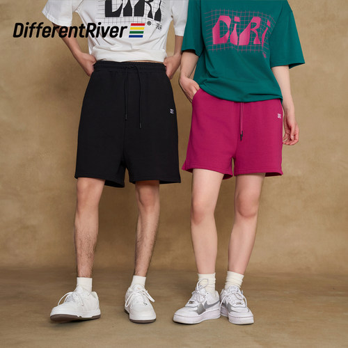DifferentRiver2024春夏男女同款阔腿短裤简约百搭休闲运动五分裤