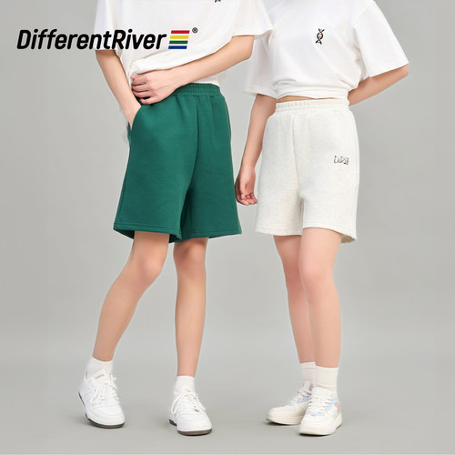 DifferentRiver2024春夏男女同款时尚简约太空棉宽松休闲短裤