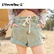 休闲宽松显瘦短裤 DifferentRiver2023夏季 水洗织带户外风辣妹女款