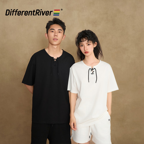 设计感小众圆领系带上衣T恤