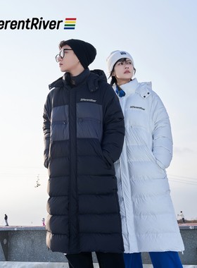 DifferentRiver与川秋冬中长款加厚90鹅绒轻奢高端洋气羽绒服男女