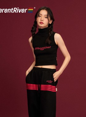 DifferentRiver2023秋冬季女款高领无袖罗纹背心