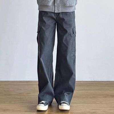 毛边破旧日系工装风休闲裤