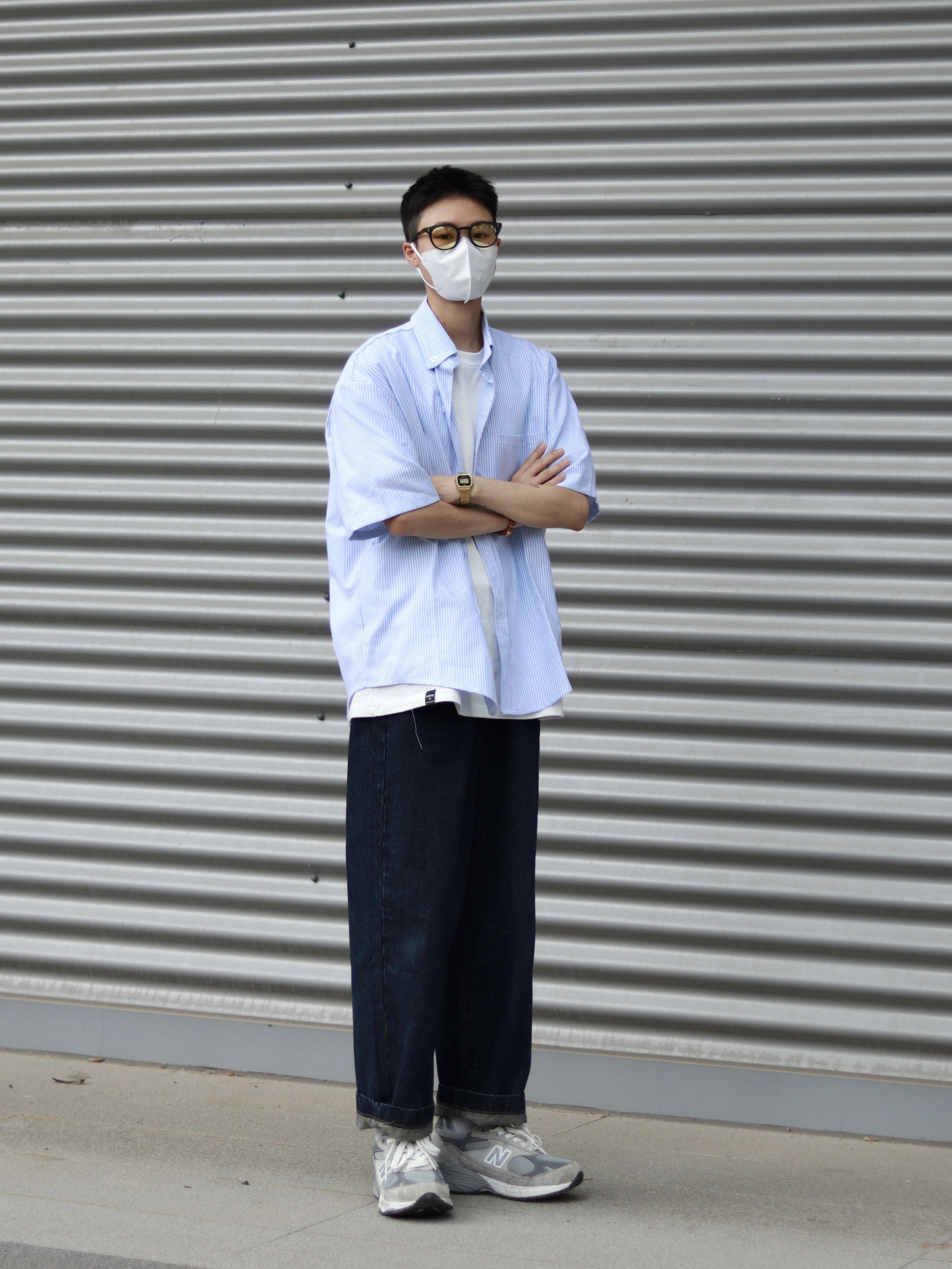 siiiend 四季阔腿宽松直筒复古休闲百搭内置抽绳牛仔裤