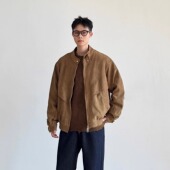 宽松短款 SIIIEND美式 麂皮外套男秋季 Clean百搭立领机车夹克