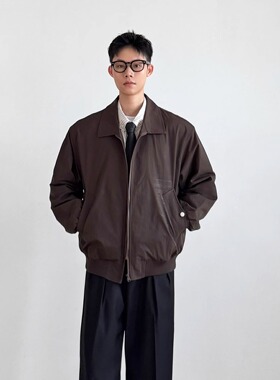 SIIIEND日系复古翻领飞行夹克男春秋季复古潮牌外套痞帅高级感