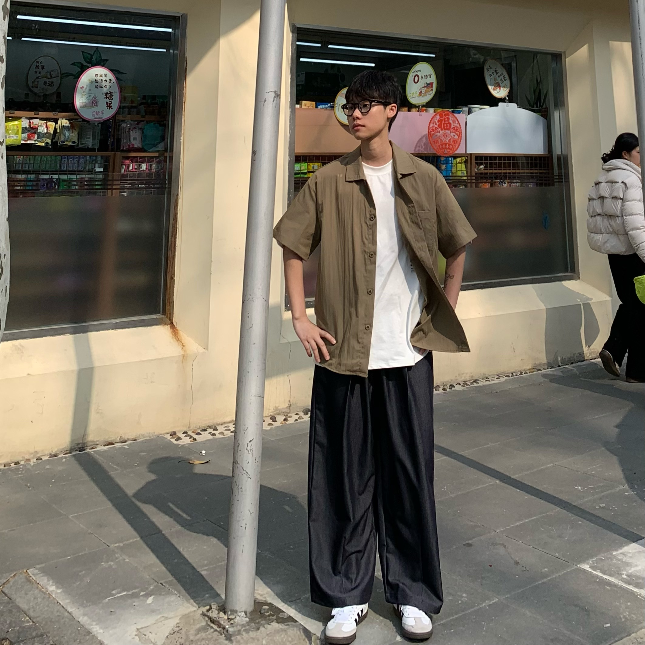 肌理感凉感短袖衬衫休闲