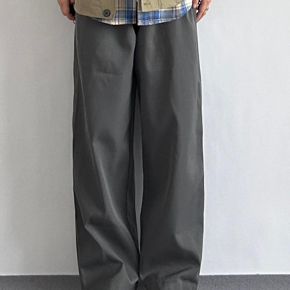 卡其色宽松直筒做旧百搭休闲裤