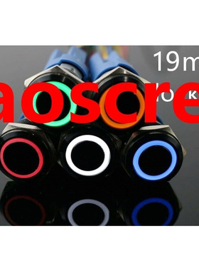 LED 19mm black latching metal switch maintained metal push b