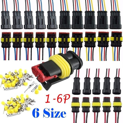 5 Kits 1/2/3/4/5/6 Pin Way Sealed Waterproof Electrical Wire