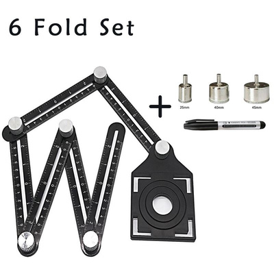 6 Fold Set Construction Angle Measuring Ruler Aluminum Alloy