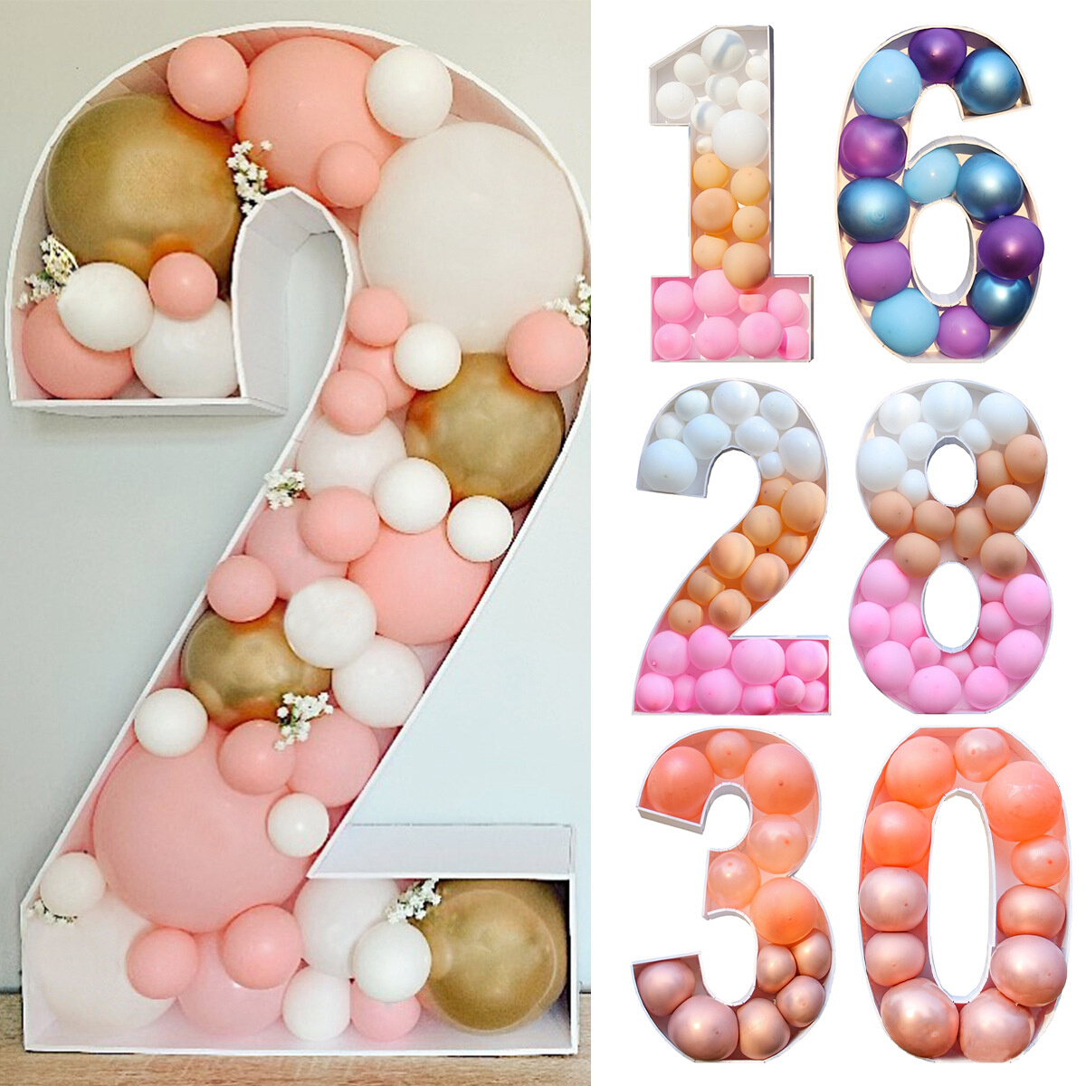 Giant Figure 1st 2nd 3rd Birthday Balloon Filling Box 16 18