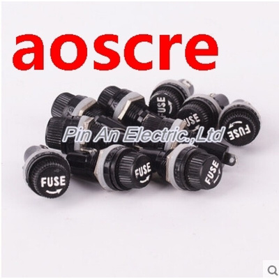10pcs/lot 5*20mm glass fuse holders 5x20 black insurance tub