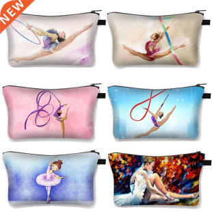 Gymnastics Art Cosmetic Bag Women Makeup Bags Ballet Dancer