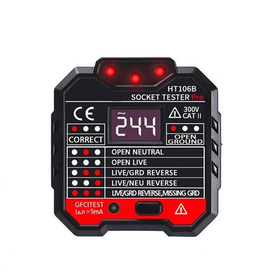 HT106B Socket Outlet Tester Circuit Polarity Voltage Detecto