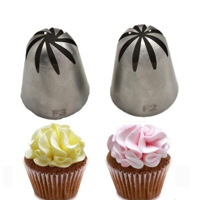 Russian Tips Pastry Large Size 2 Pcs Cream Steel Stainless N