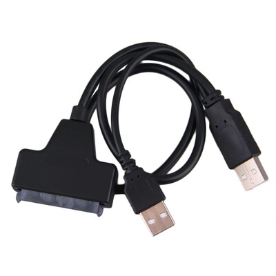 USB 2.0 Male To SATA 7+15P 22 Pin Cable Adapter For 2.5 INCH