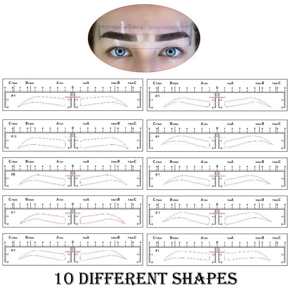 50 pieces Microblading Eyebrow Stencils Stickers Permanent