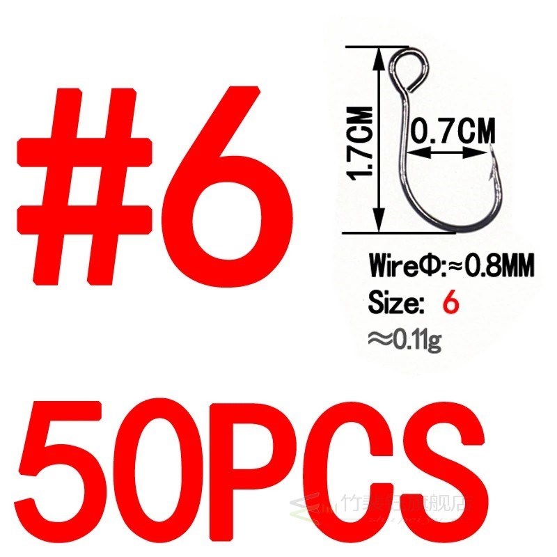 50pcs for Fishing Lure Spare Hook Single Fish Lure Hooks Inl