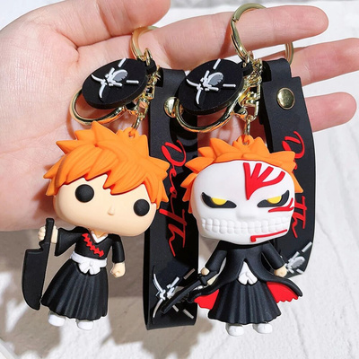 Anime Bleach Keychain Cartoon Figure Kurosaki Ichigo Model P