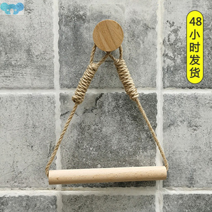 Wall hangs Wooden Paper Towel Holder Bedroom Triangle Paper