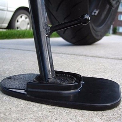 Motorcycle Kickstand Pad Support Black 1 Piece Soft Ground O