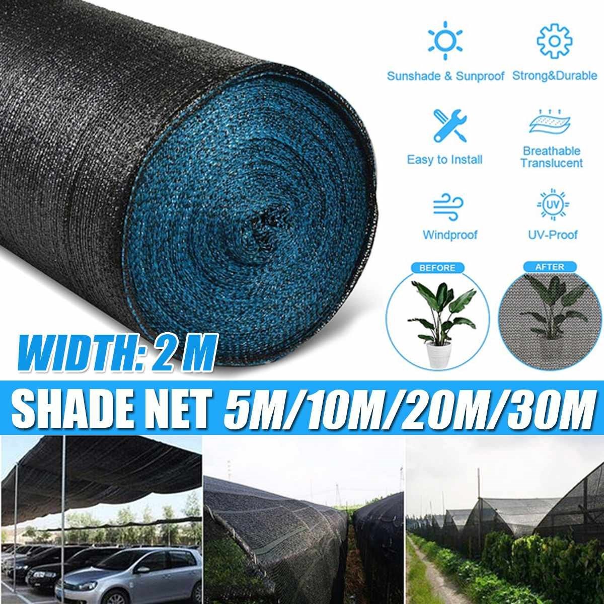 2x5/10/20/30M Anti-UV Sunshade Net Outdoor Garden Sunscreen