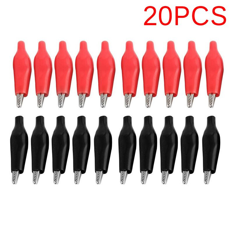 Black Red Soft Plastic Coated Testing Probe Alligator Clips