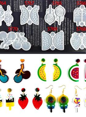 Fruit Lollipop Earrings Epoxy Resin Mold Ear Drop Dangler Pe