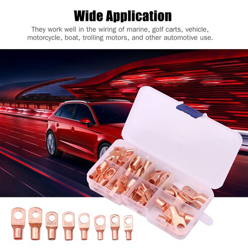 125PCS/Box Wire Terminals Assorted Wire Lugs Kit Includes 65