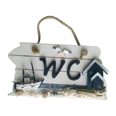 449C Mediterranean Style Carved WC Doorplate Wooden Door Sig