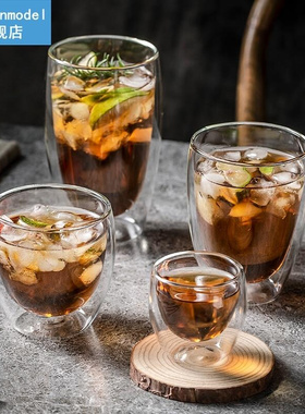 Double wall shot glass cup set Espresso coffee mugs whiskey