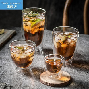 Double wall shot glass cup set Espresso coffee mugs whiskey