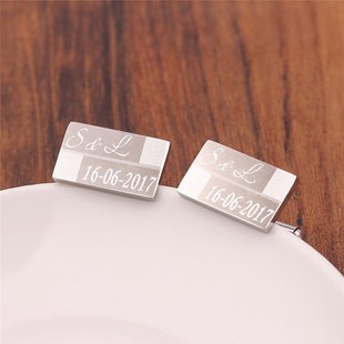 Custom men's and women's French shirt cuff links, DIY plaid