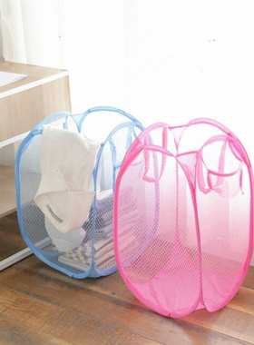 1Pc Handle Laundry Basket Foldable Stand Storage Box Polyest