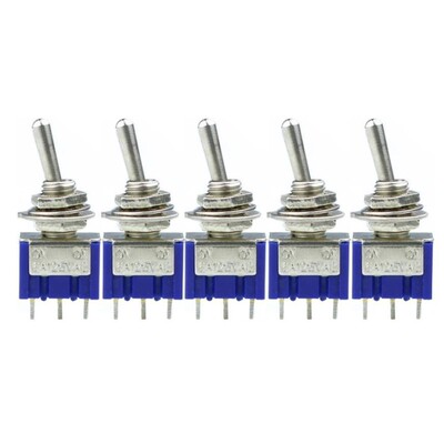5 Pcs AC ON/OFF SPDT 2 Position Latching Toggle Switch LW MT